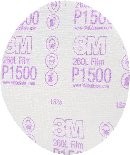 Miniatura 7 de 3M 17Hookit - Disco de película para acabado, antipolvo, 6 pulgadas, P8., P800, 3