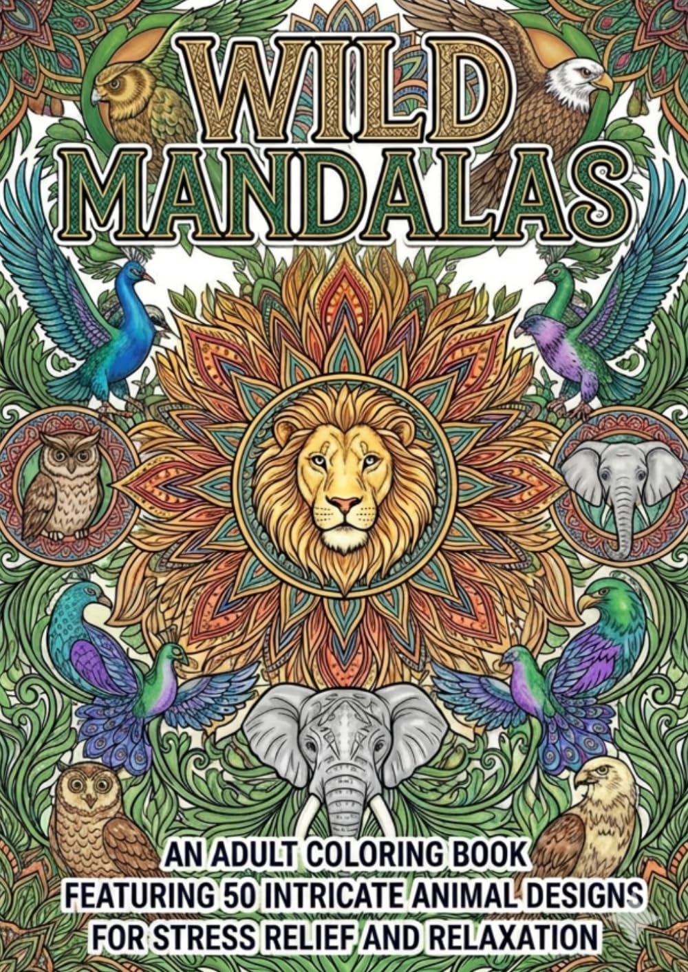 Wild Mandalas: An Adult Coloring Book Featuring 50 Intricate Animal Designs for Stress Relief and Relaxation