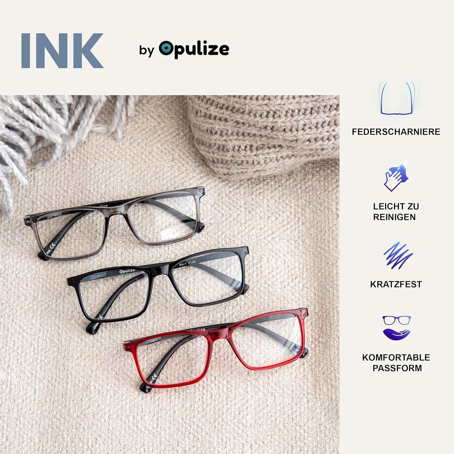 OPULIZE Ink Pack 2 Gafas De Distancia Corto De Vista Miopía Grande Negro Hombres Mujeres MM4-1 -2,00