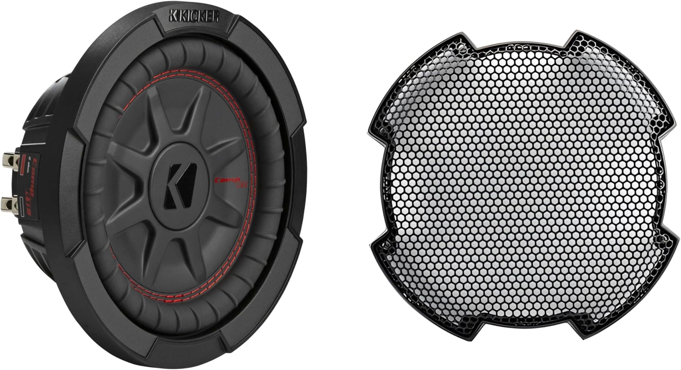 48CWRT82 CompRT 8" Sub, Dual Voice Coil, 2 Ohm, 52GR8 Grille Bundle