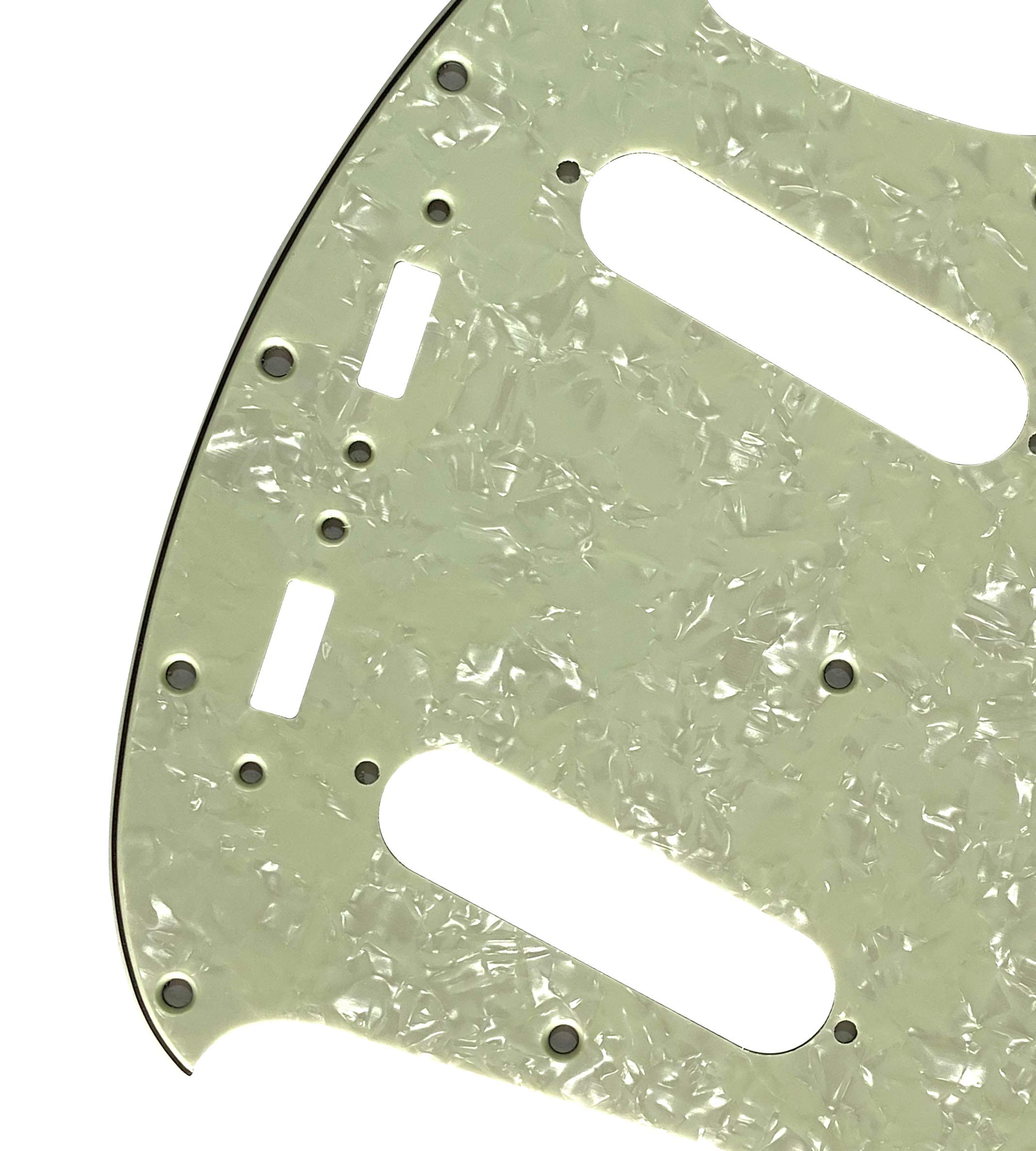 For US Mustang Classic Series Style Guitar Pickguard Scratch Plate (4 Ply Vintage Green Pearl)