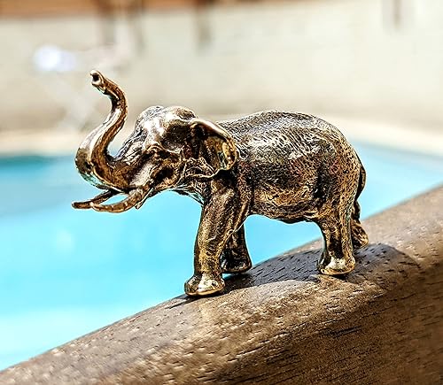 Miniatura 2 de Estatuilla de elefante de latón Feng Shui Lucky Miniature Art Hecho a mano