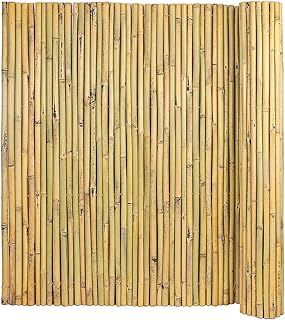 Natural Bamboo Fence, 4 ft x 6 ft Bamboo Fencing Screen for Garden, Roll...
