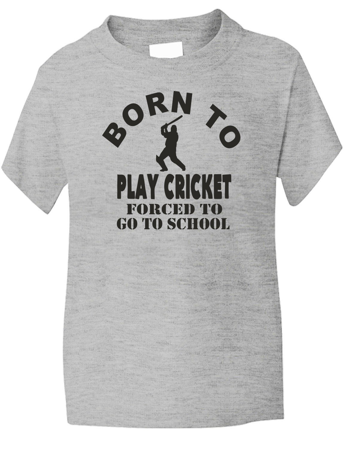 Print4U Born to Play Cricket Boys Sports Kids T Shirt Age 9-11 Grey Black Text