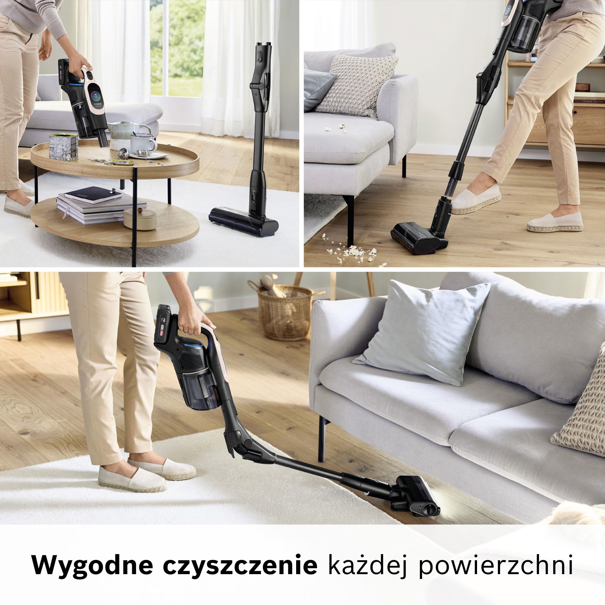 Bosch Unlimited 10, Odkurzacz Bezprzewodowy z Technologią MicroClean, łatwo opróżnianym pojemnikiem na kurz, zginaną rurą, podświetleniem LED i akumulatorem 4,0 Ah, kolor różowy, BKS1041RHF