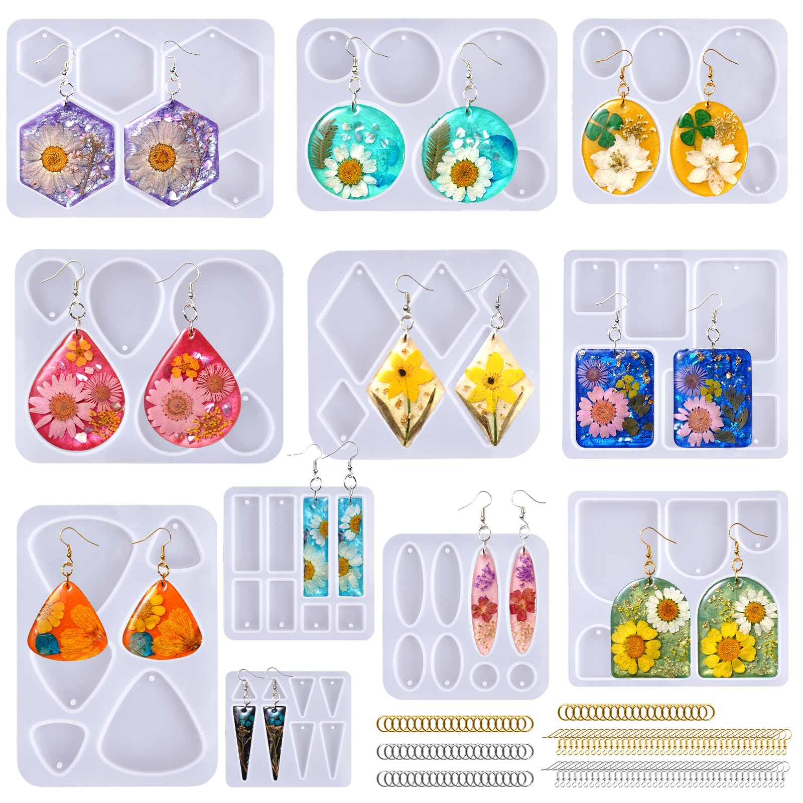 LET'S RESIN Earring Resin Molds, 171Pcs Jewelry Making Kit
