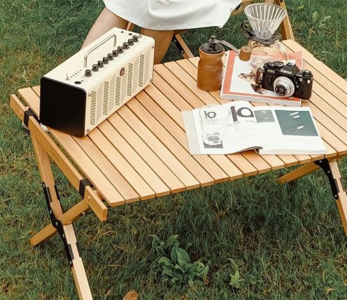 Miniatura 4 de Smore Mesa de picnic plegable mesa de campamento portátil con bolsa de transporte mesa Woodi Roll al aire libre para picnic campamento viajes fiesta