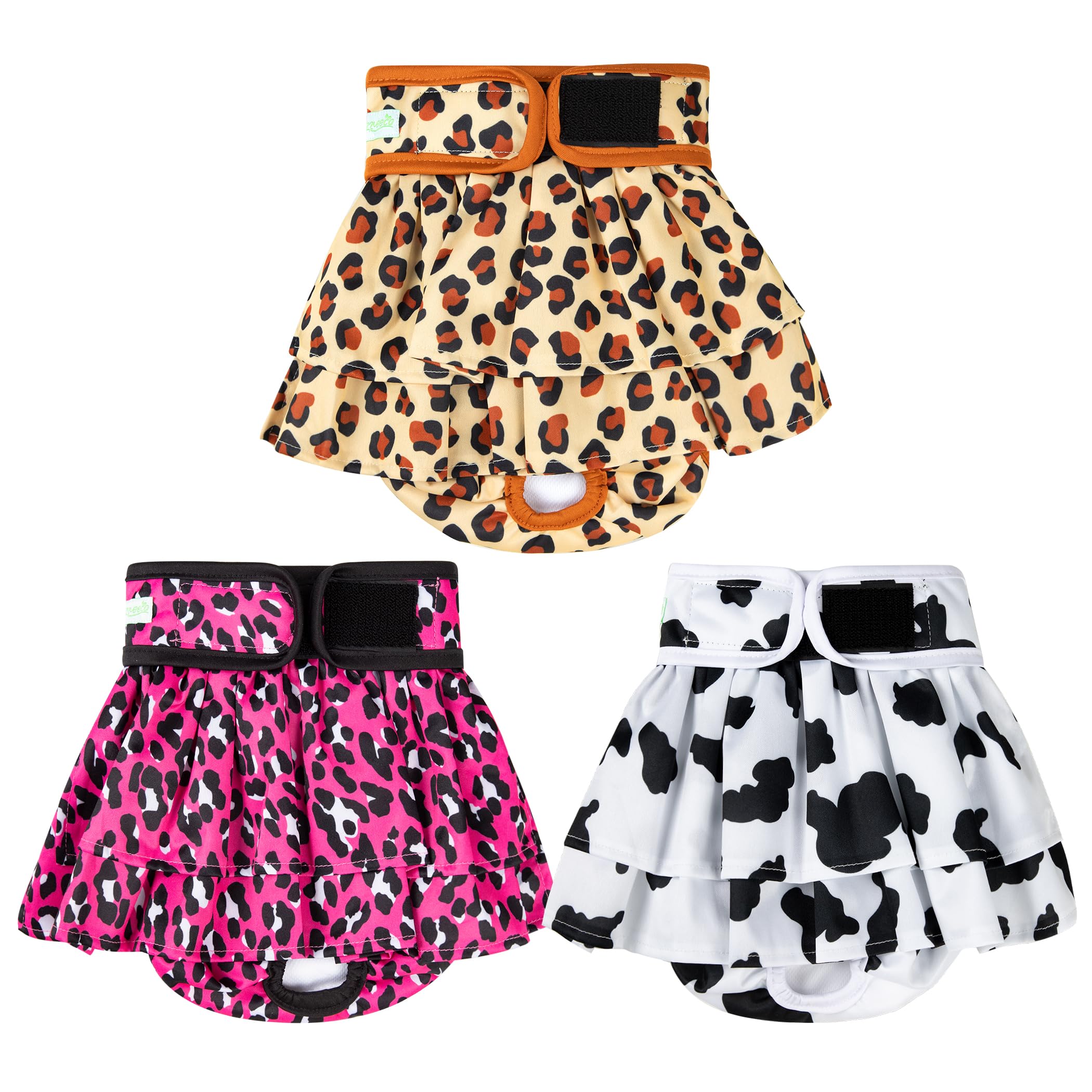 wegreeco Dog Diapers Female (3 Pack), Highly Absorbent Puppy Doggie Dog Diapers for Female Dogs Period, Washable Doggy Diapers for Dogs in Heat, Small