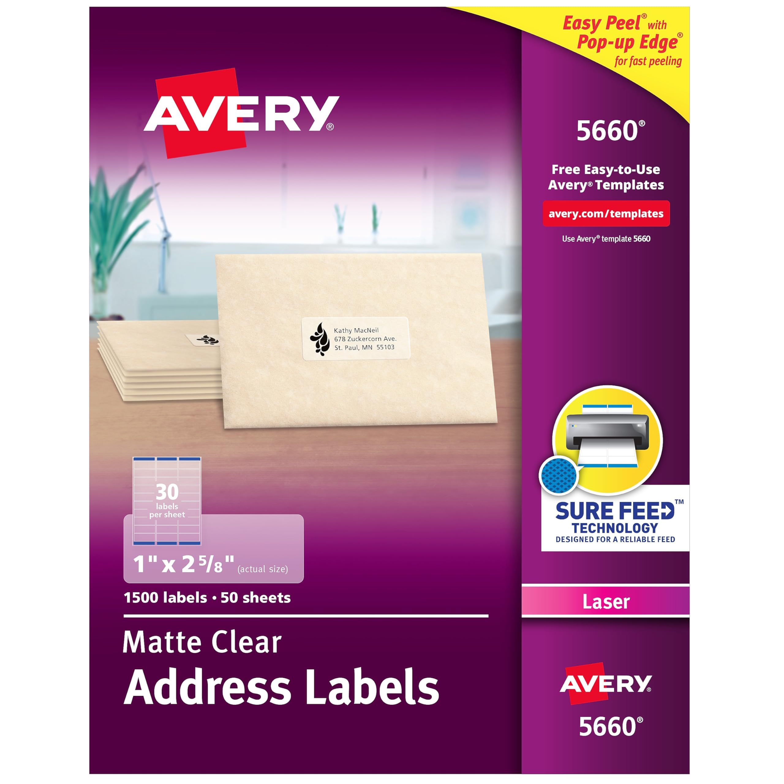 Amazon.com: AVE5660 - Avery Easy Peel Address Label : Office Products