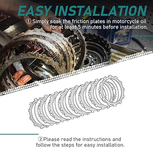 Miniatura 7 de Juego de embrague de acero de fricción de doble leva compatible con modelos Harley Softail Touring Dyna Trike 1999-2017, Evolution 1340 1998-1999,