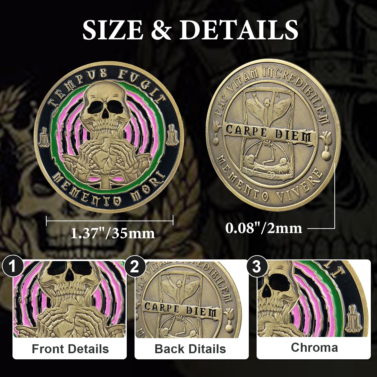 Amazon.co.jp: IELCJJ メメントモリコイン メダリオン ストイシズム ギフト EDC チャレンジ バイヴェレ コイン ストイック  お土産 リマインダートークン 日常のストイック練習用公式ギフト : おもちゃ