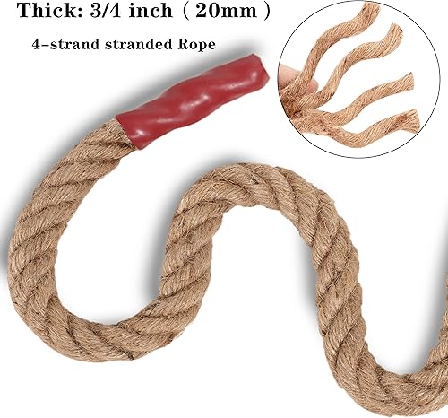 Miniatura 10 de Cuerda de yute natural Manila, cuerda de cáñamo de fibra trenzada de 4 hebras para deportes, decoración, juguetes para mascotas, manualidades, tira