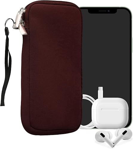 Miniatura 65 de kwmobile Bolsa de neopreno para teléfono tamaño XL - 6.7/6.8 pulgadas - Funda universal para celular con cremallera, correa para la muñeca, amarillo