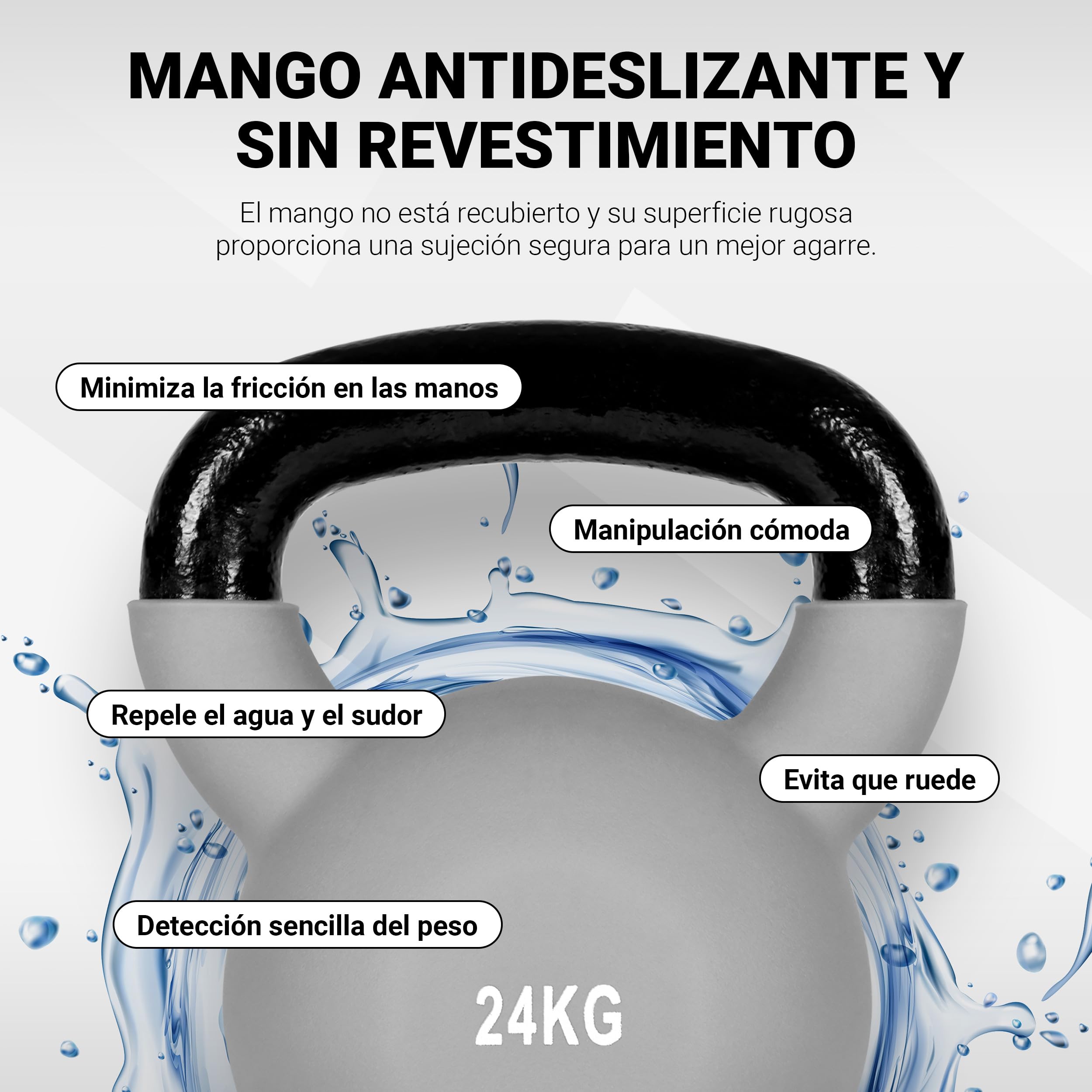 MSPORTS Pesa rusa profesional de neopreno, 2 – 30 kg, incluye póster de ejercicios con pesas rusas