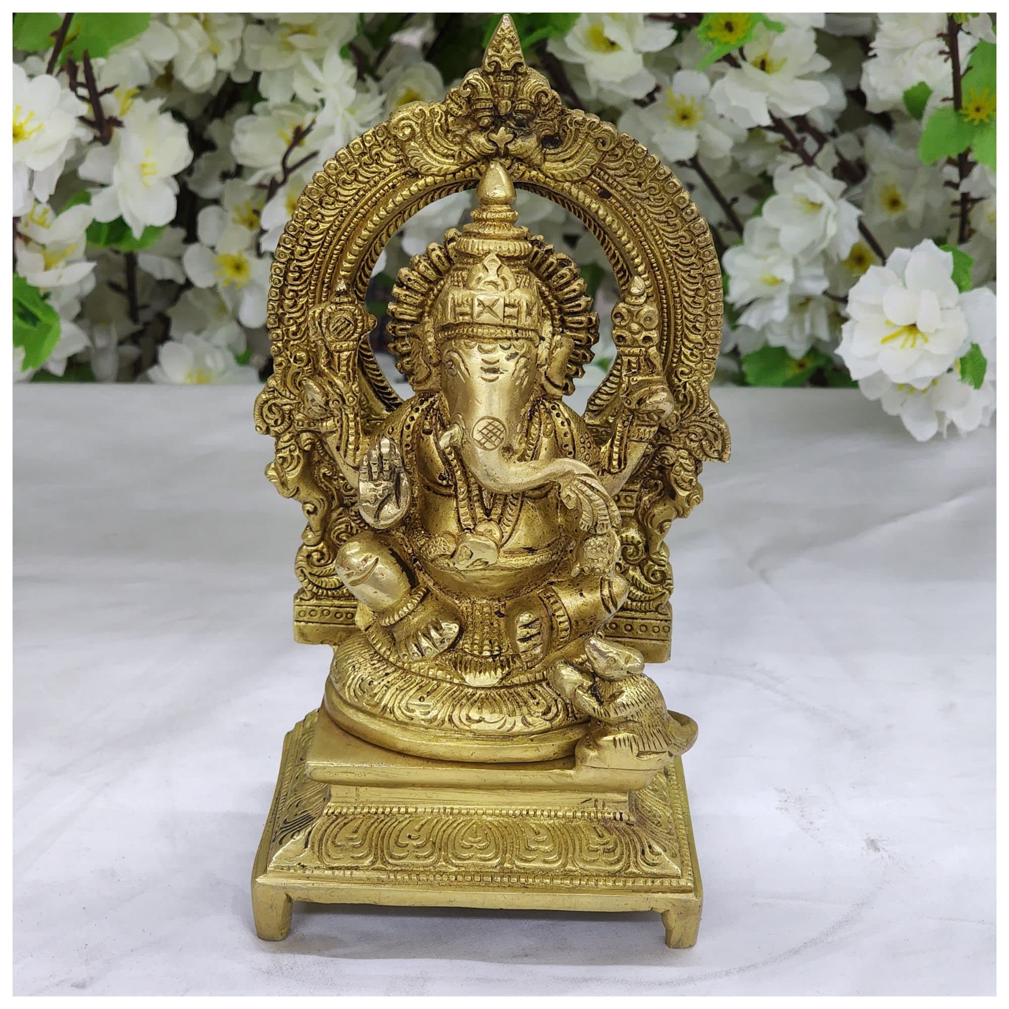 Buy AtoZ India Cart Ganesha Statue in Brass Lord Ganesha Sculpture