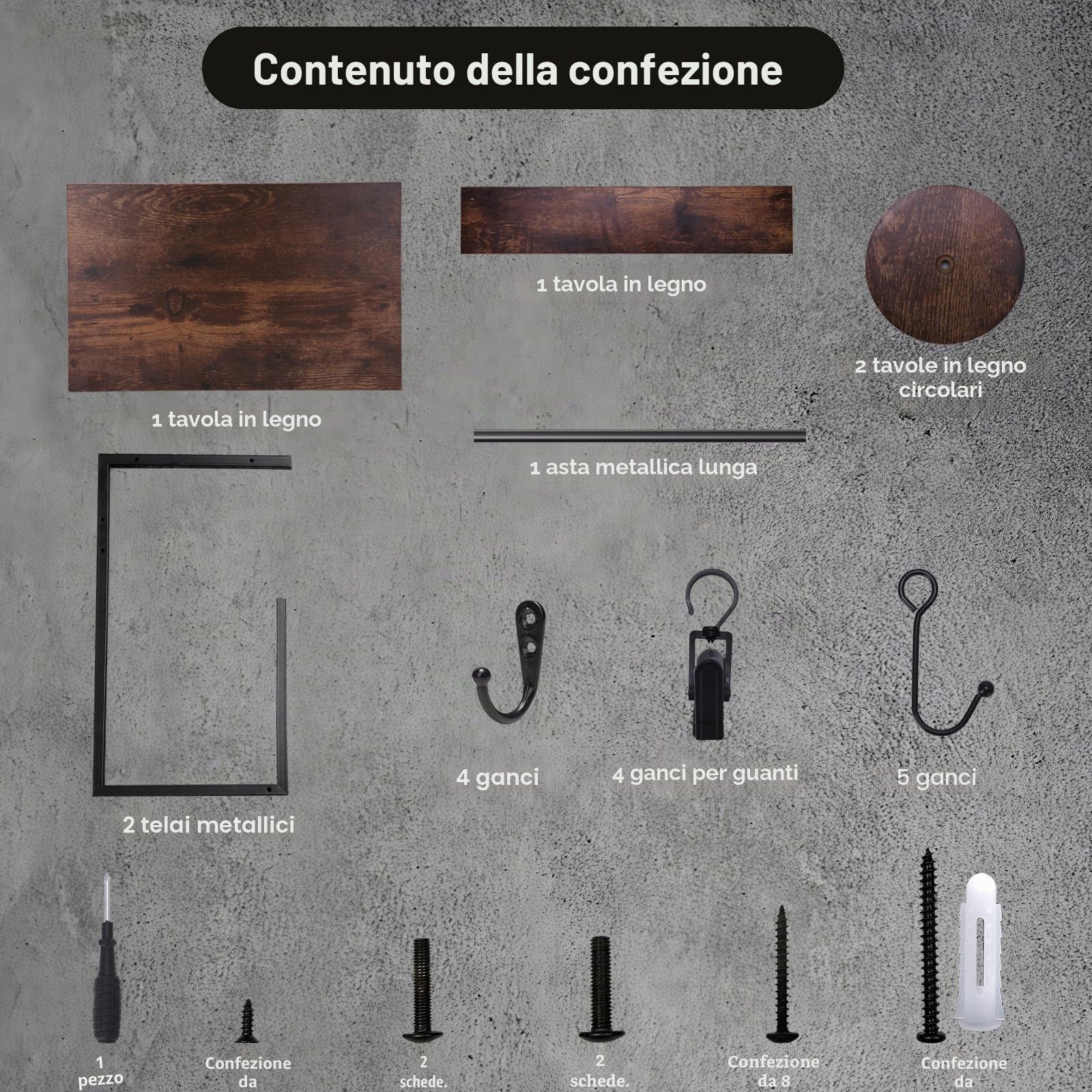 Portacasco da Parete Appendi Casco Moto da, Espositore da Parete per Casco da Motocicletta,con Pannello di Legno monostrato,per Riporre Accessori per Moto