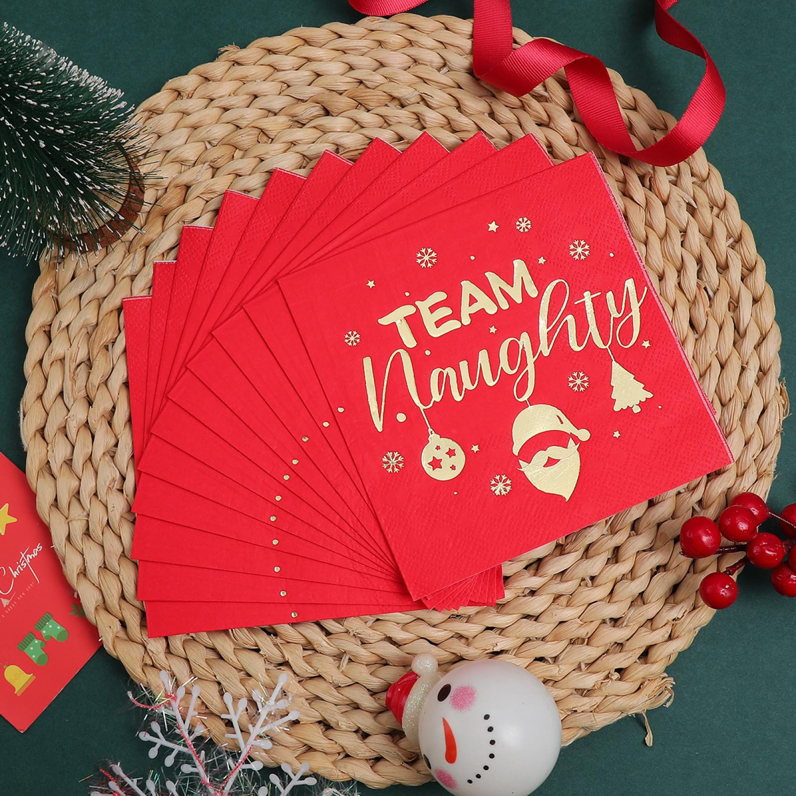 Tovaglioli di Carta Babbo Natale Oro Tovaglioli per Decoupage Decorati Tovaglioli Bar Compleanno Carta Lgienica Tovagliolo Decorazione Da Tavola Usa e getta Per Matrimoni Feste 30 Packs(33x33cm)