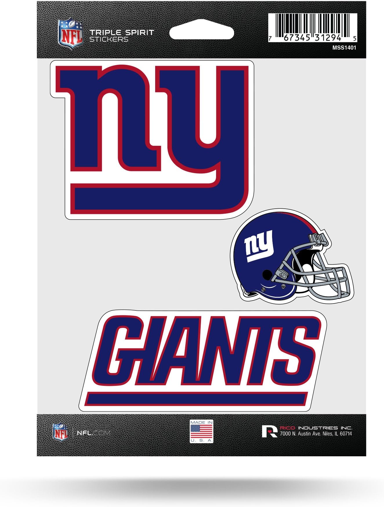 Rico Industries NFL Football Triple Spirit Stickers Triple Sticker Sheet