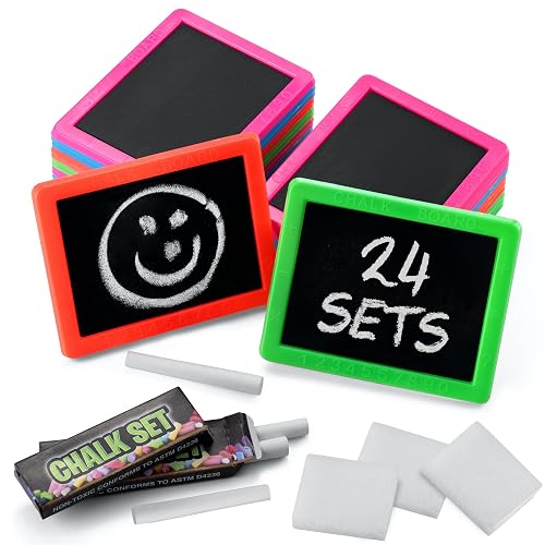 Mini Chalkboards for Kids (24-Pack) Chalkboard Party Favor Sets |