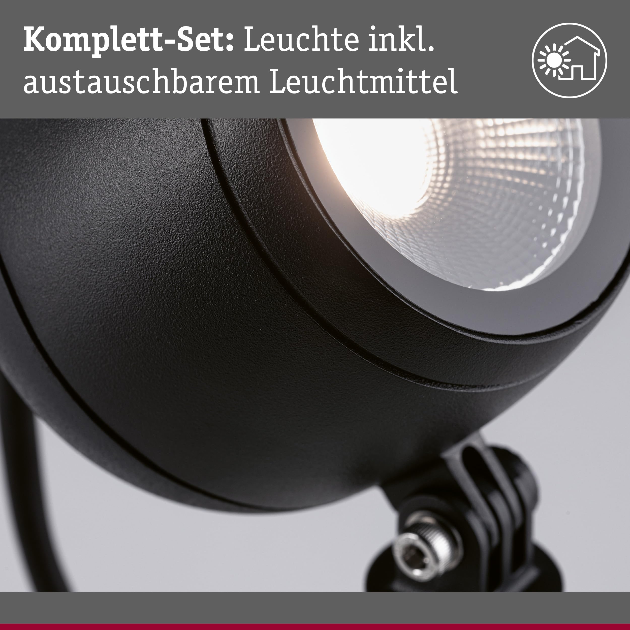 Paulmann 94776 LED reflektor ogrodowy Kikolo IP65 8W 500lm 261mm antracyt aluminium/tworzywo sztuczne 3000K 230V oprawa zewnętrzna