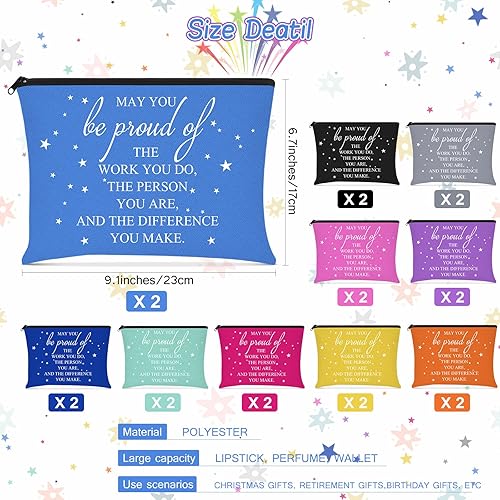 Miniatura 2 de Sieral 20 bolsas de cosméticos de regalo de agradecimiento con la frase "May You Be Proud", bolsa de cosméticos, regalo motivacional, bolsa de