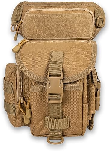 Voyager - Bolsa de pierna resistente a la intemperie, carcasa exterior Cardura  Para caza o senderismo  Cintura ajustable y correa de pierna caída,