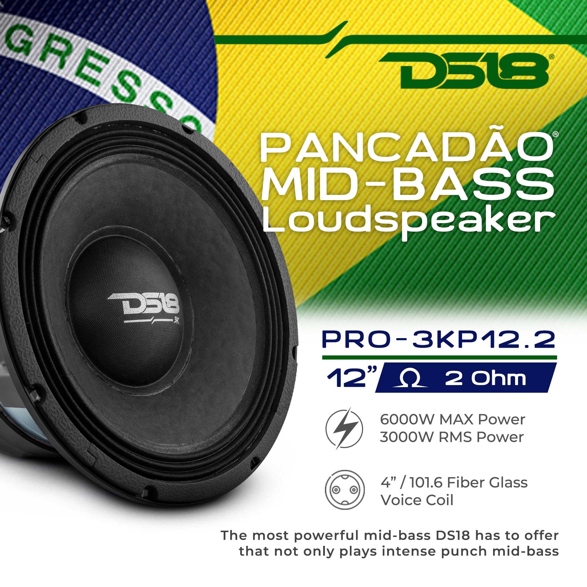 Amazon.com: DS18 PRO Brazilian MID BASS Loudspeaker-Powerful Car