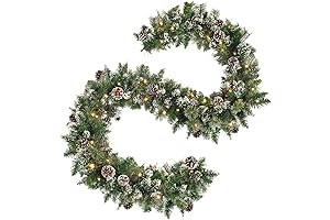 9 FT Prelit Christmas Garland with Pine Cones