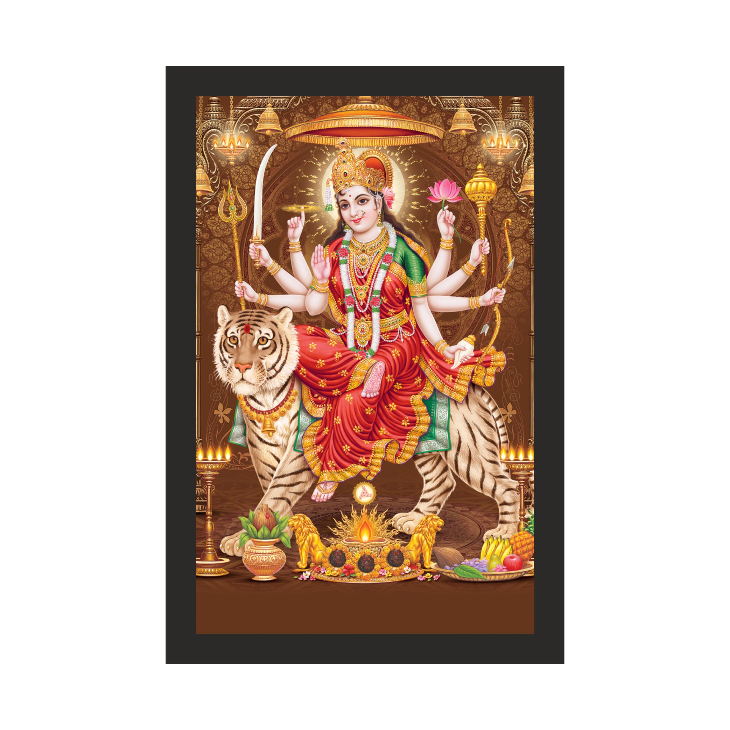 Divine Durga on Tiger: 20x30