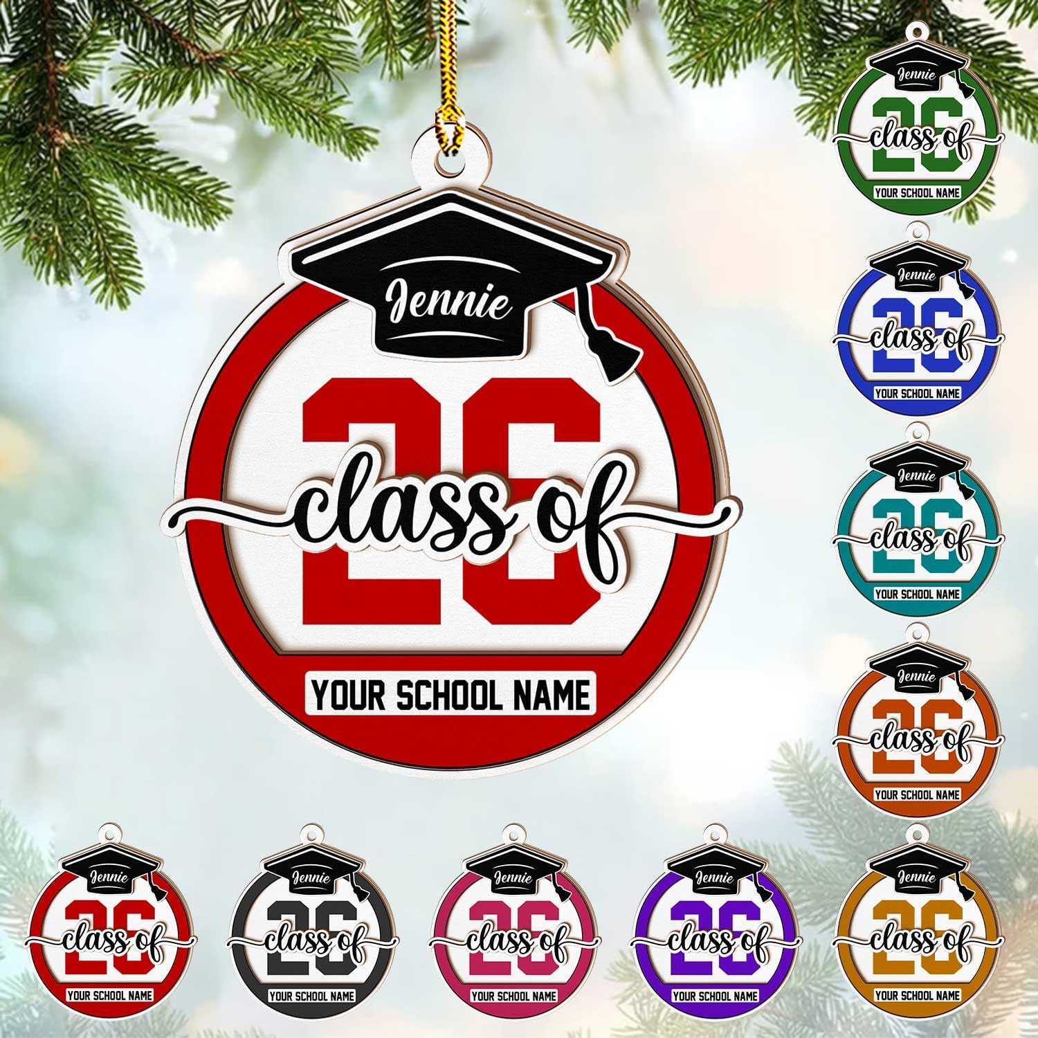 Amazon.com: AOVL Custom Graduation Ornaments Class of 2026 Class of ...