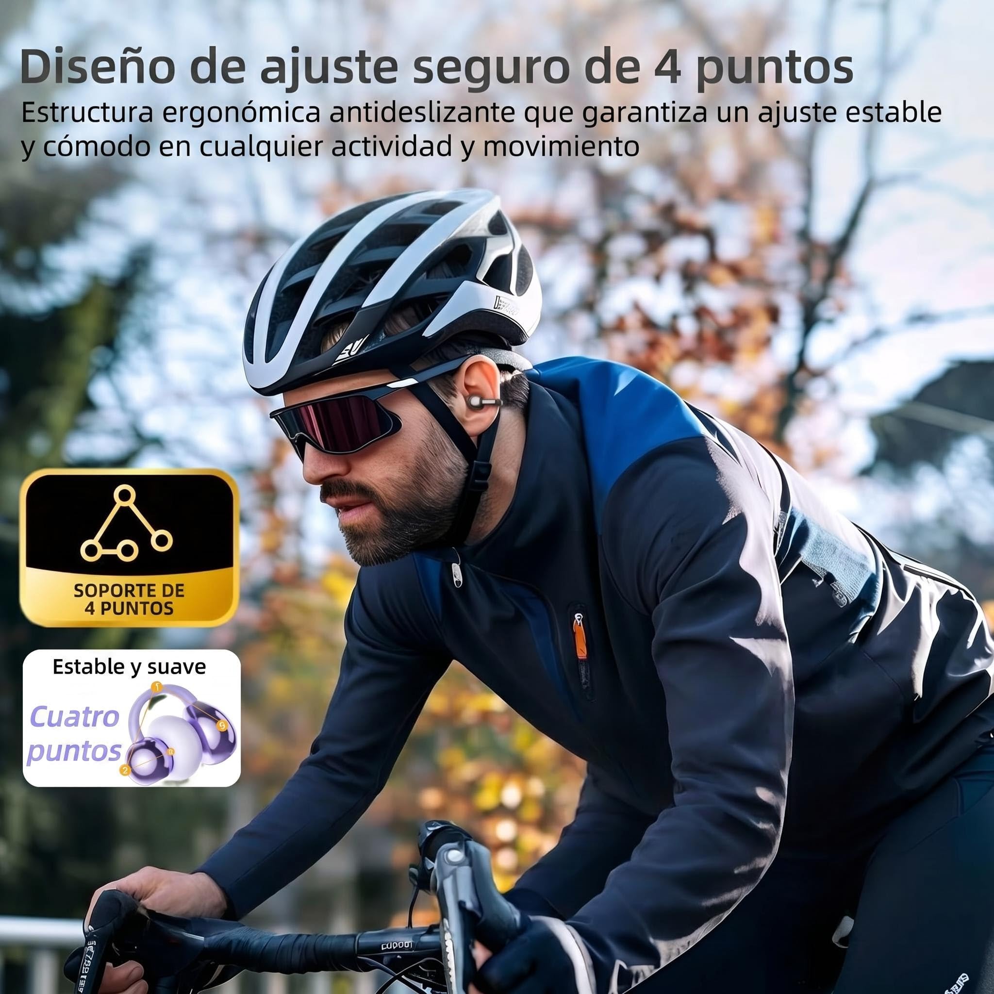 Auriculares de clip con pantalla táctil, auriculares inalámbricos abiertos con Bluetooth 5.4, batería de 50 horas de duración, ligeros y cómodos, con micrófono integrado, IPX7, impermeables, para