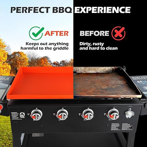 Miniatura 4 de Alfombrilla de silicona de 36 pulgadas para Blackstone, viene con forro de taza de aceite, parrilla protectora de cobertura completa mejorada WYZJC