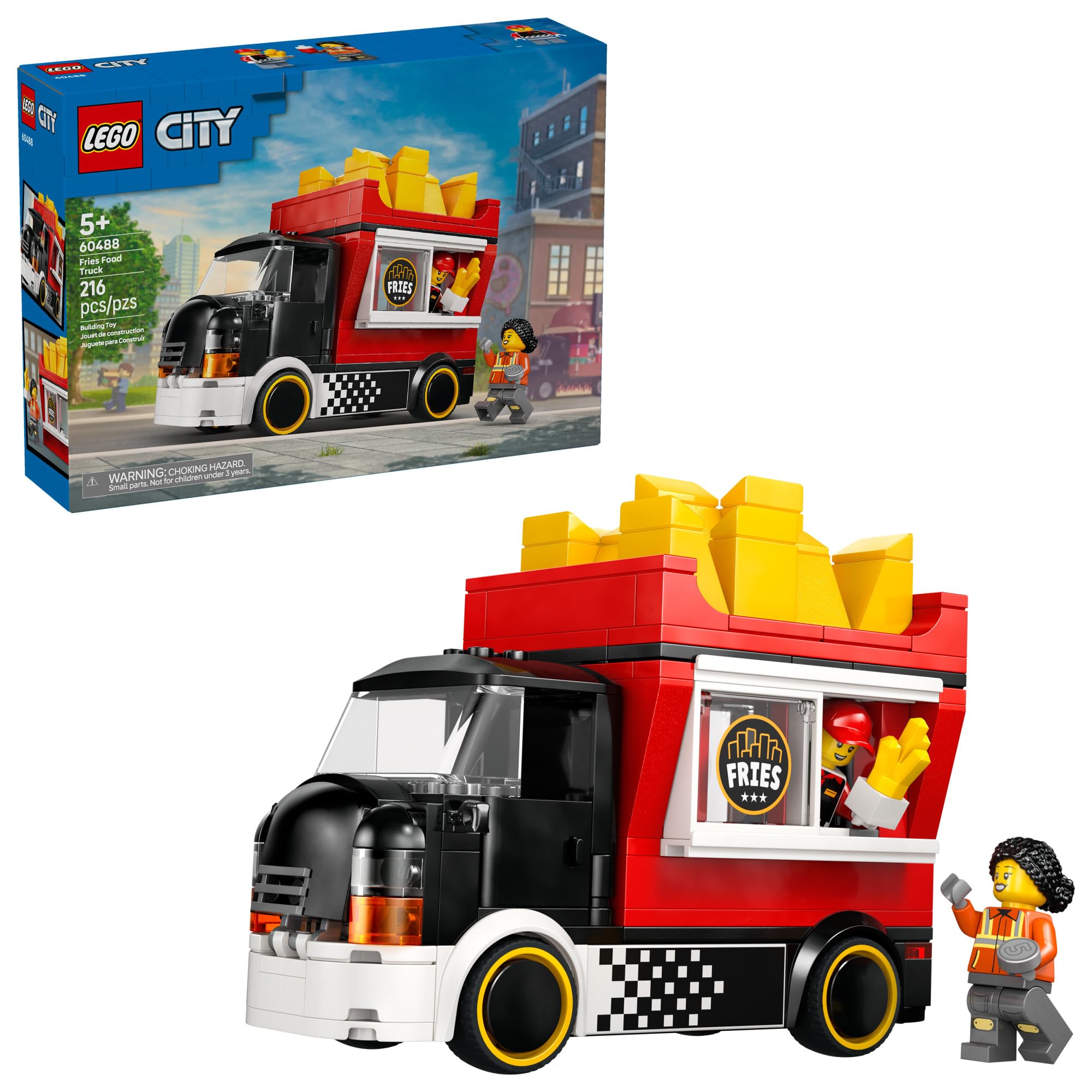 LEGO City Fries Food Truck Building Toy for Kids - Pretend Play Truck Toy for Boys Girls Ages