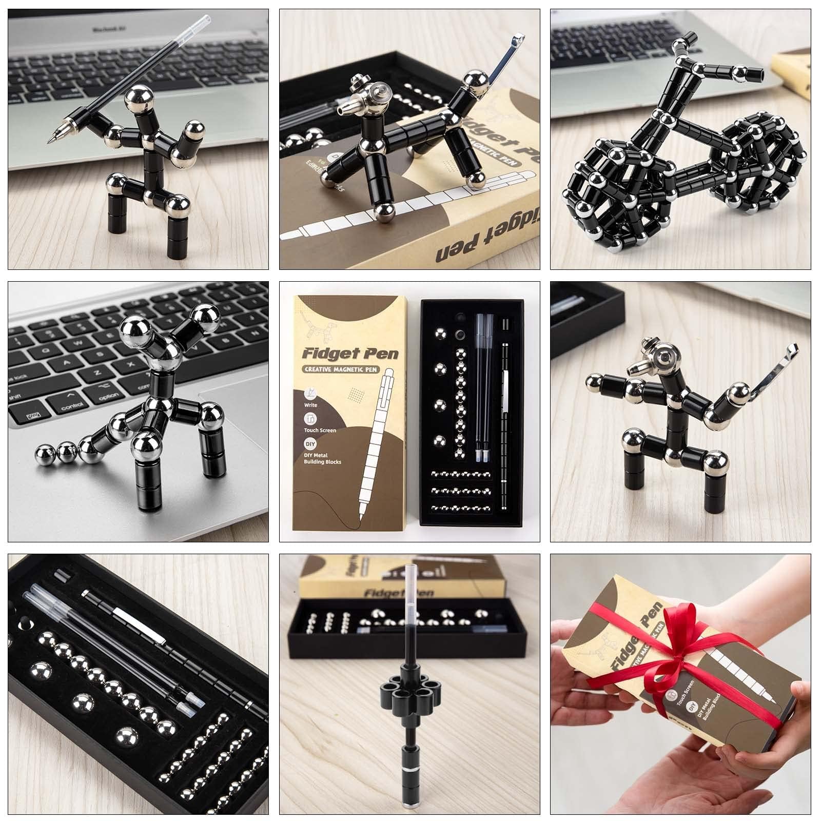 Tigerhu Fidget Pen, penna magnetica, divertente multifunzione, per alleviare lo stress, per uomini, donne, regalo per la festa del papà