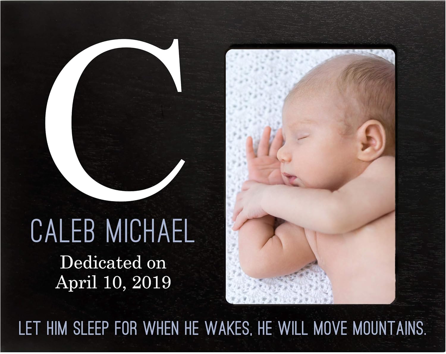 LifeSong Milestones Personalized Baby Birth Newborn Announcement Arrival Photo Frame with Stats Blessing for Child 8” x 10” Picture Frame Holds 4” x 6” Photo I Know (Flowers Black)
