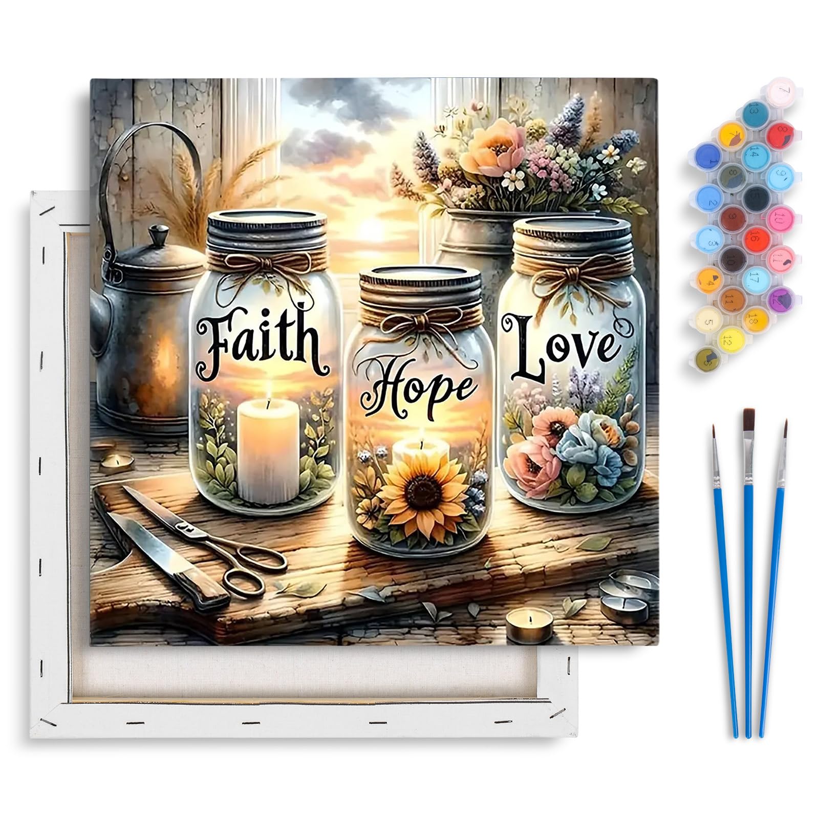 Paint by Numbers Kit - Flowers, Framed! -20 Paint by Numbers Kit - Flowers, Framed! -20