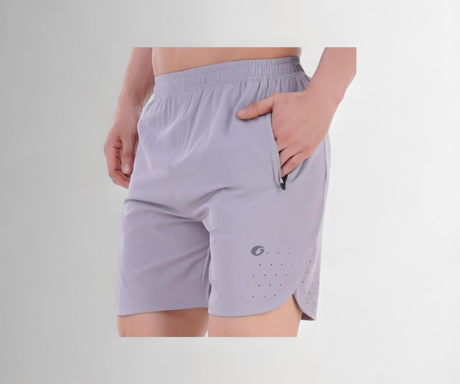 Oysters Laser Cut Men's Running Shorts with Zip Pockets
