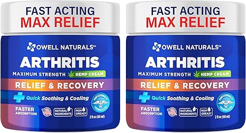 OWELL NATURALS Crema para articulaciones y músculos, totalmente natural, alivio y recuperación de máxima fuerza para la espalda