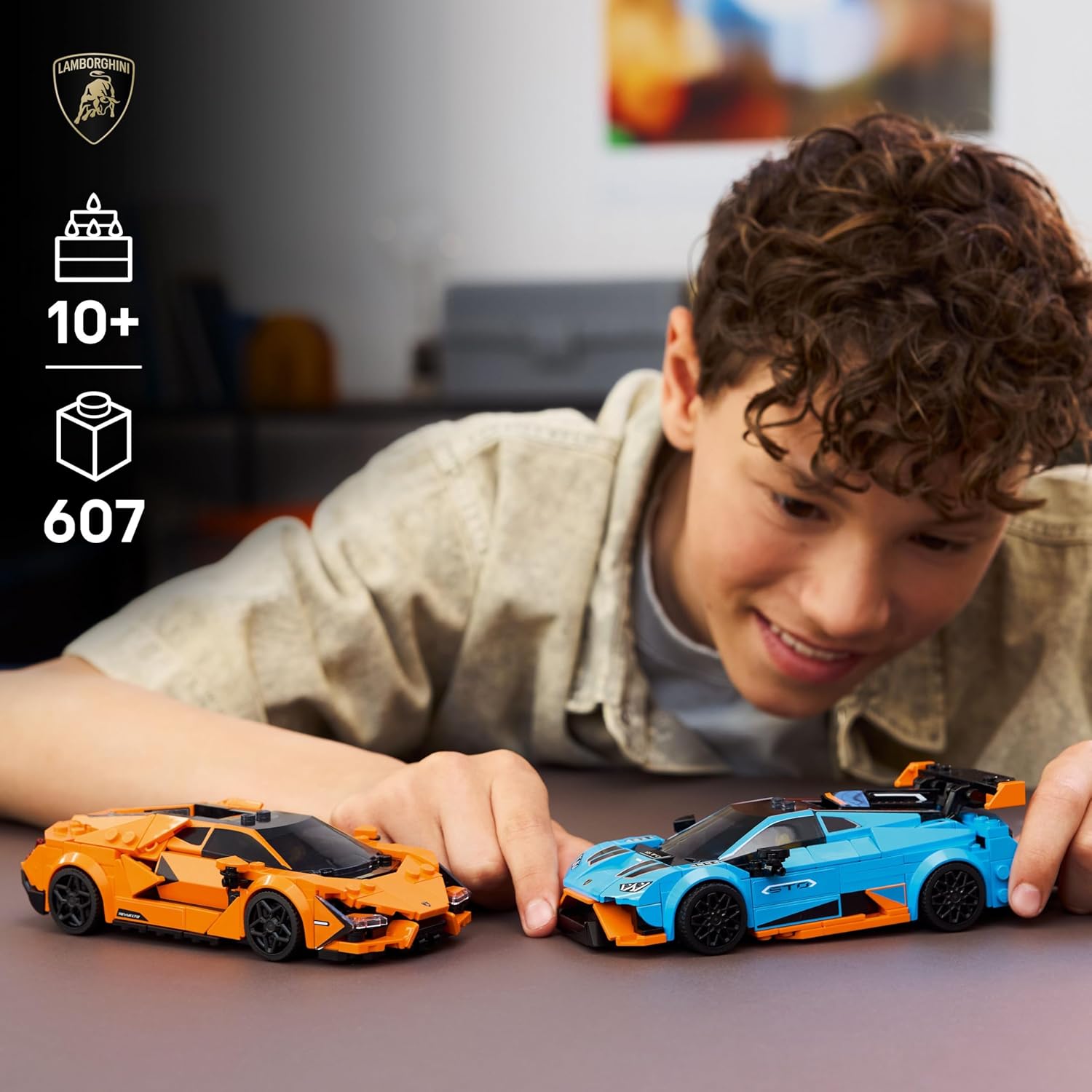 LEGO Speed Champions Lamborghini Revuelto & Huracán STO Car Toys - Building Toy for Pretend Play for Boys & Girls, Ages 10+ - Model Car Kit Display - Gift Idea for Kids - 77238