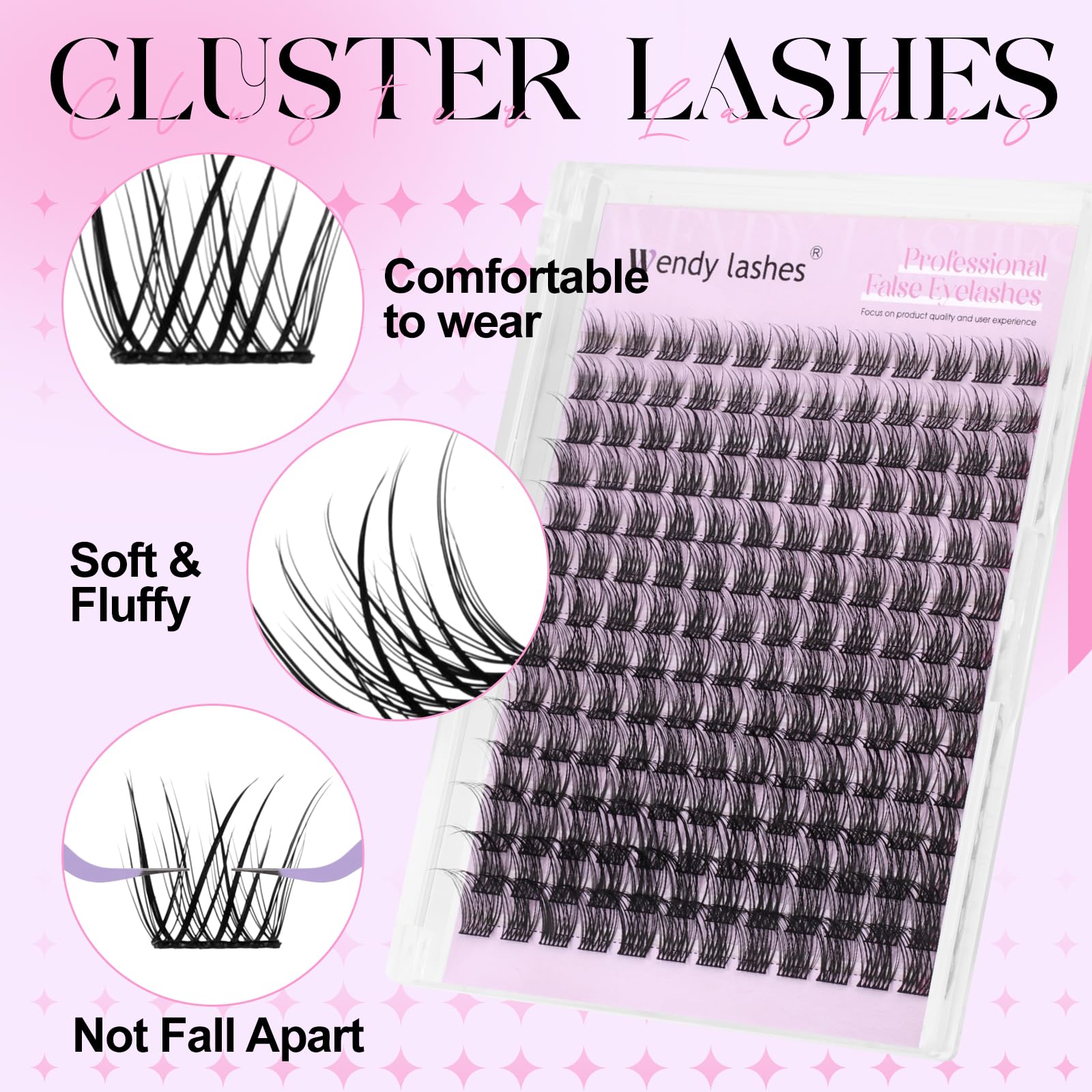 Cluster Lashes D Curl Individual Eyelashes Natural YM15-10-18mm Mixed Wispy Lash Clusters Reusable DIY Lash Extension at Home(FKDP-lash-YM15-D) - Image 4