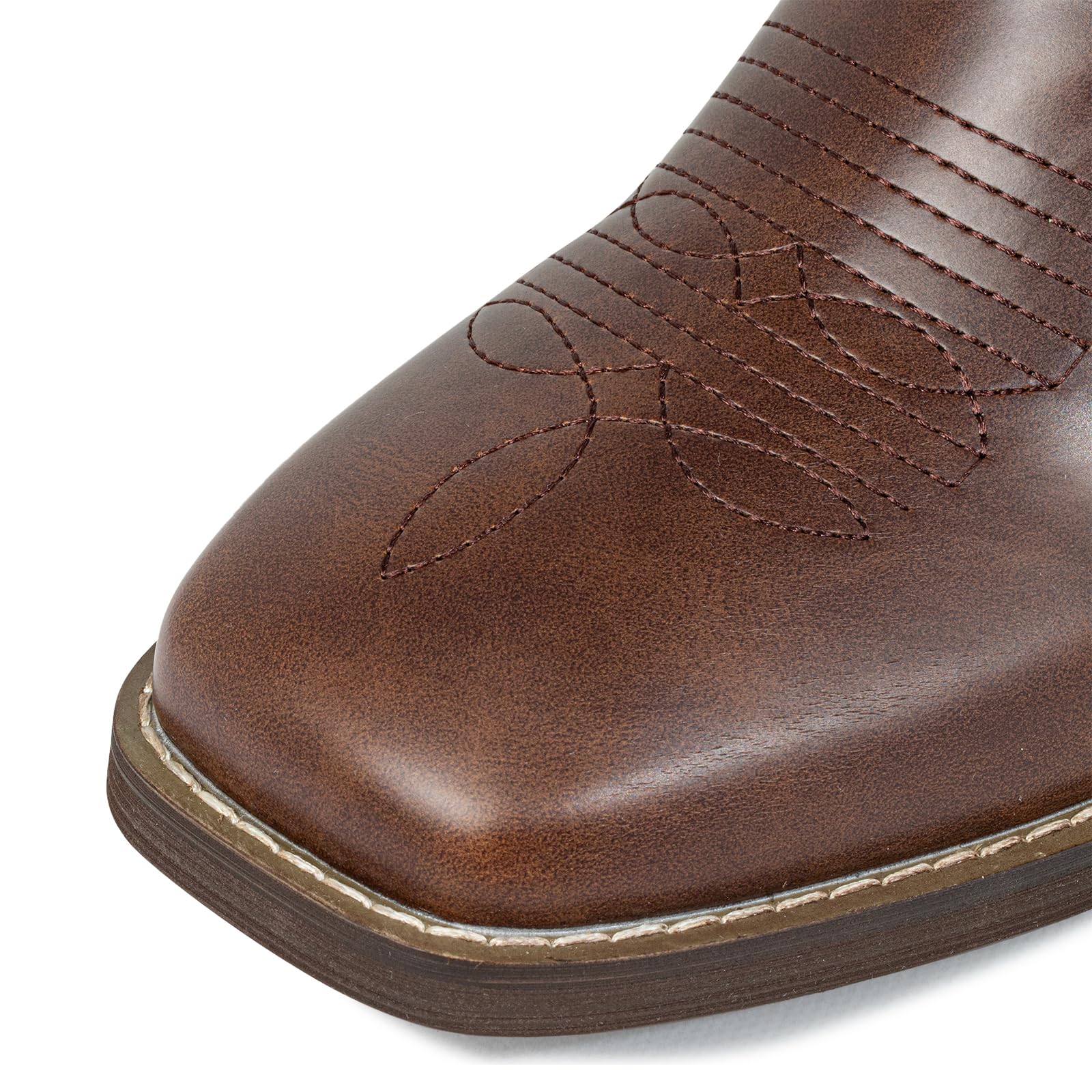J's.o.l.e Stivali da cowboy corti alla caviglia da uomo con punta quadrata alla moda stivali stile occidentale
