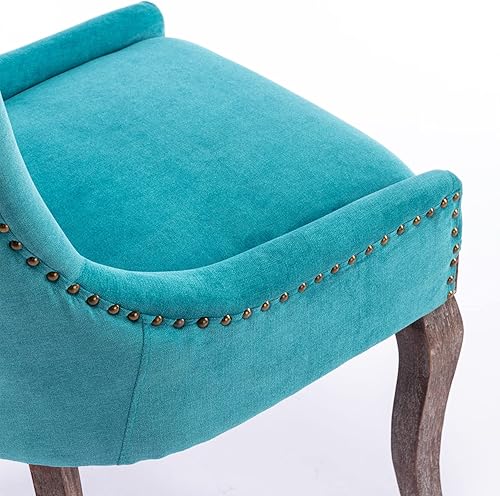 Miniatura 7 de Dining Chairs and Table & Chair Sets, Ultra Side Dining Chair with Thickened Fabric Upholstery and Solid Wood Legs, Bronze Nail Head Accents, Set of