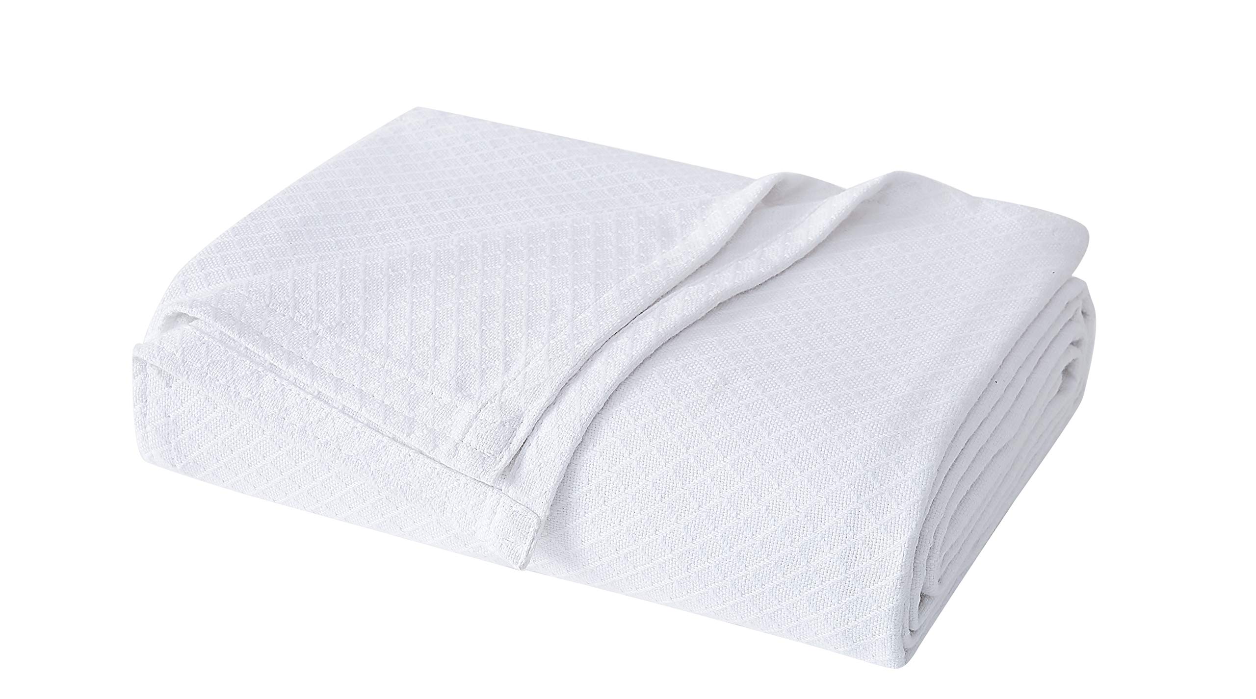 Charisma Deluxe Woven Cotton Blanket, King, White