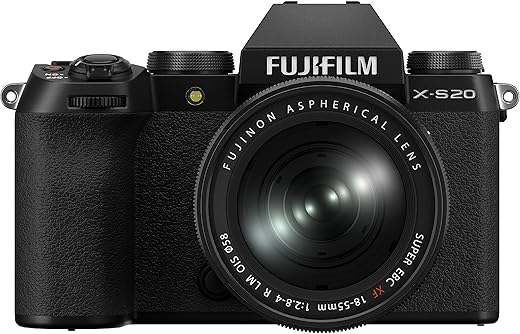 FUJIFILM X-S20 with 18-55mm Lens (26 MP, 6.2K 30P, FHD 240P 10x Slo mo, AI Processing,IBIS System, VLOG Mode)