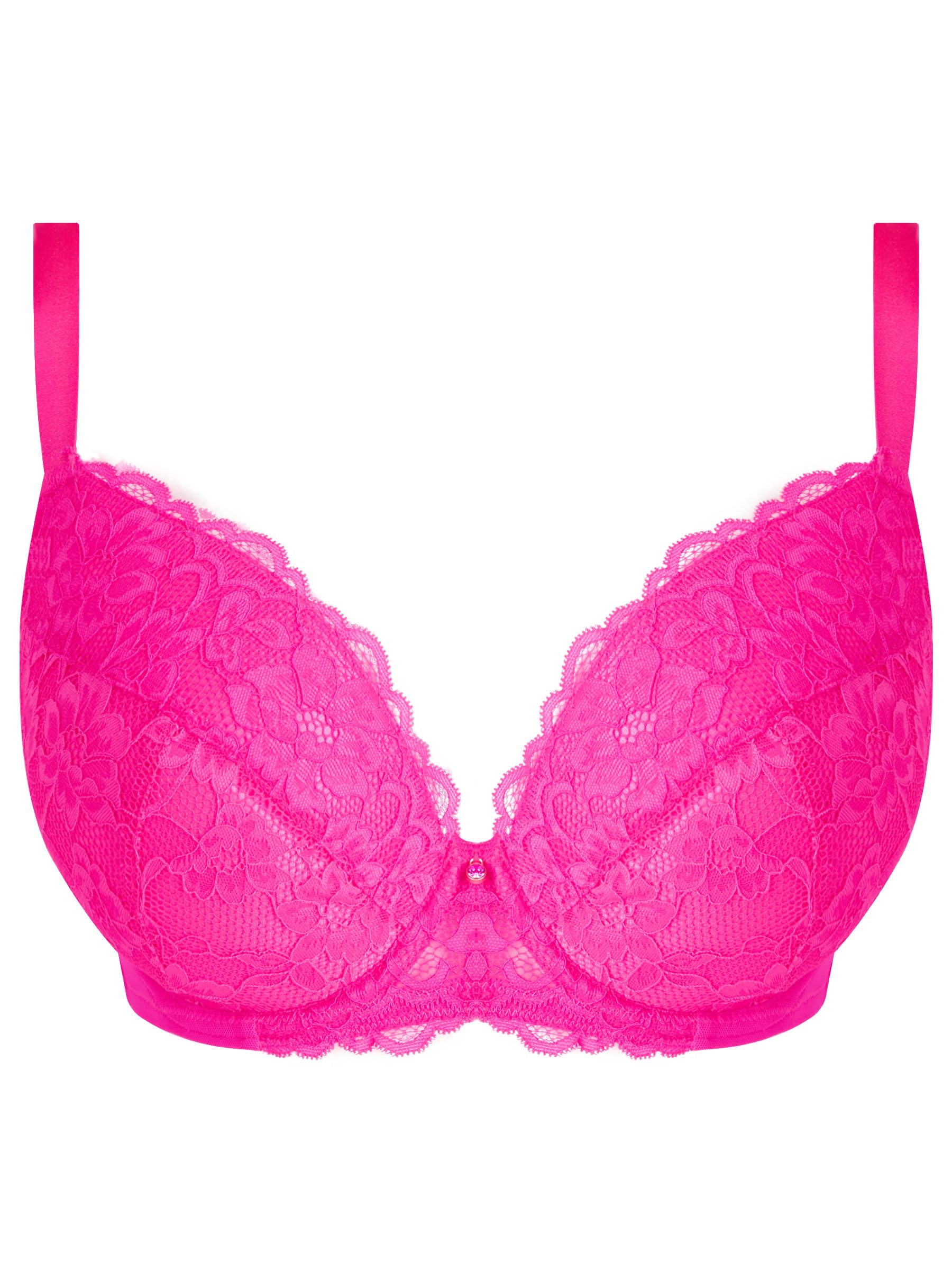 Ann Summers Sexy Lace Padded Plunge Bra, Bright Pink, Size 38Dd, Women