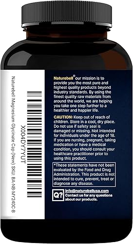 Miniatura 7 de Cápsulas de glicinato de magnesio de 500 mg, 240 unidades, 100 % quelado y purificado, probado por terceros, sin OGM y sin gluten