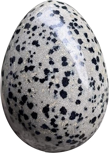 Huevo de piedra pulida para el día de Pascua, palmabolsillopreocupación Enegry cristal curativo, figura de esfera Fengshui, jaspe de dálmata, 1.8 x