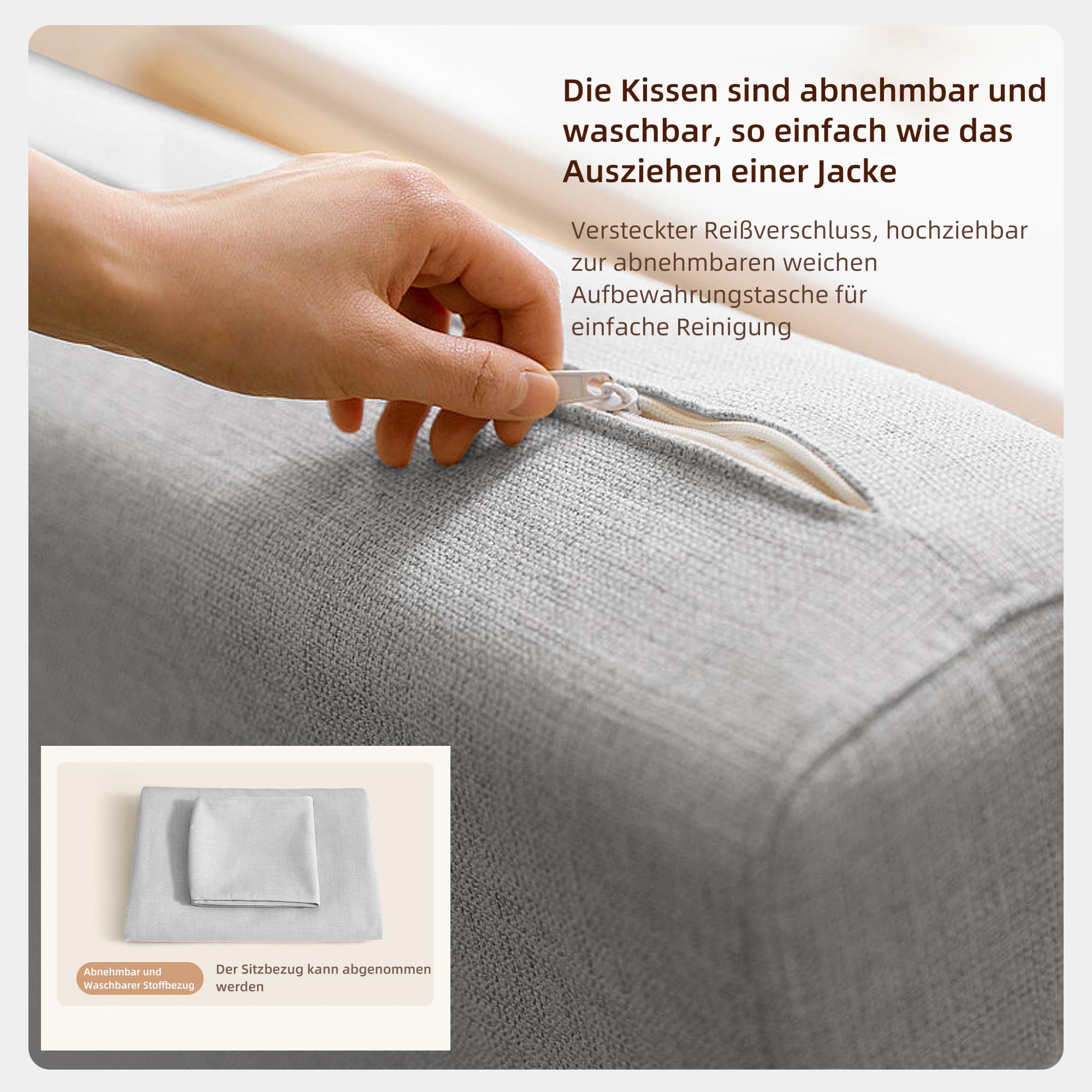 Ausziehbares Schlafsofa mit Schlaffunktion für kleine Räume | Schlafcouch,Sofa Bed,mit Stauraum,Abnehmbares,Für Wohnzimmer,Dunkelgrau und Weiß,150cm