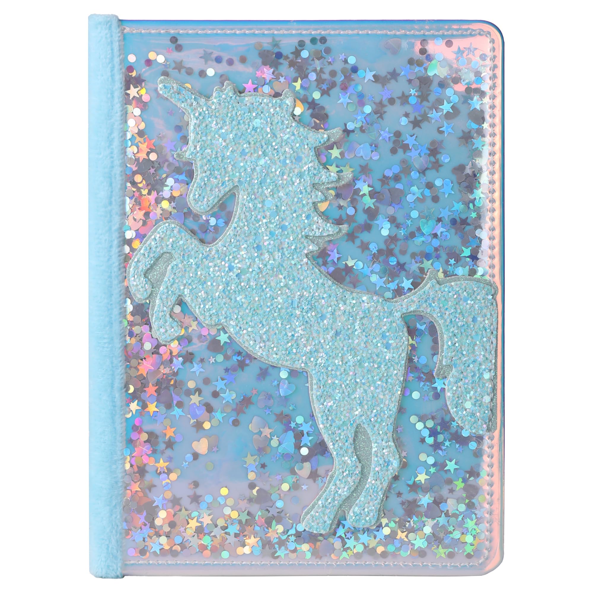 TIEFOSSI Unicorn Glitter Diary for Girls, Gift for 6 7 8 9 10-12 Year Old Girl, Fluffy Diary for Kid, A5 Lined Notebook for Writing Drawing, Cute Unicorn journal for Girls