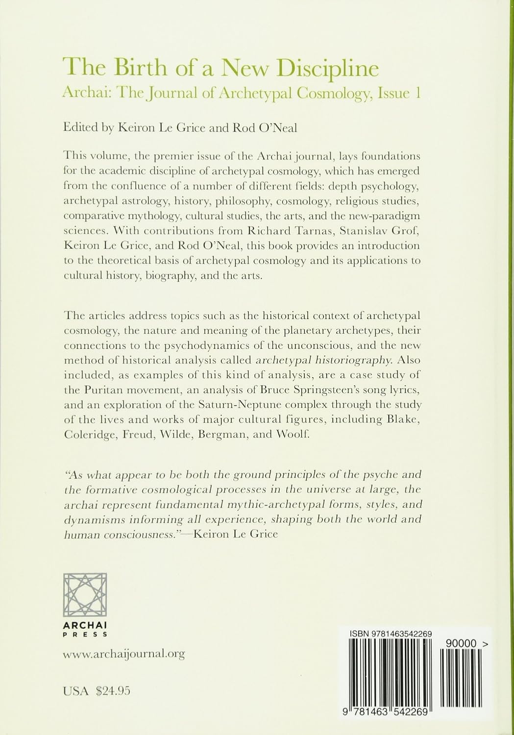 The Birth of a New Discipline: Archai: The Journal of Archetypal Cosmology, Issue 1